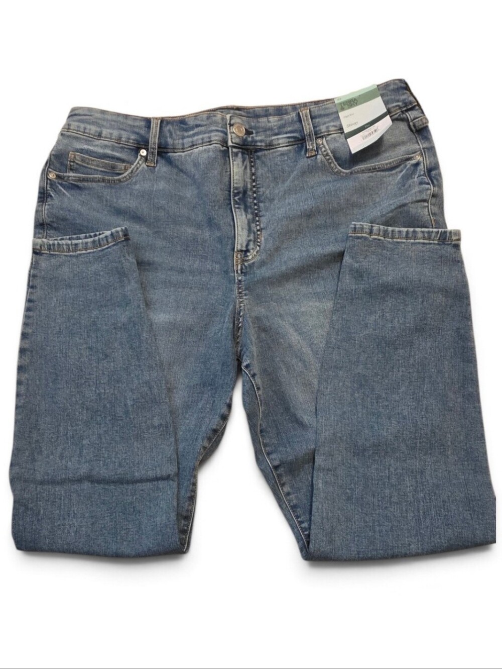 NWT 16W Skinny Leg Denim Jeans Terra & Sky High Rise Stretch